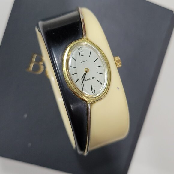 Ladies Dior x Bulova Bakelite Bangle Watch from 1976 VINTAGE PIECE! - Picture 1 of 8